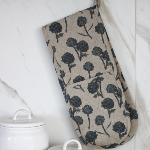 Artichoke Double Oven Glove Dark Slate by Raine & Humble